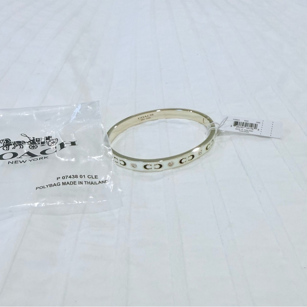 Coach Gold and White Logo Bracelet